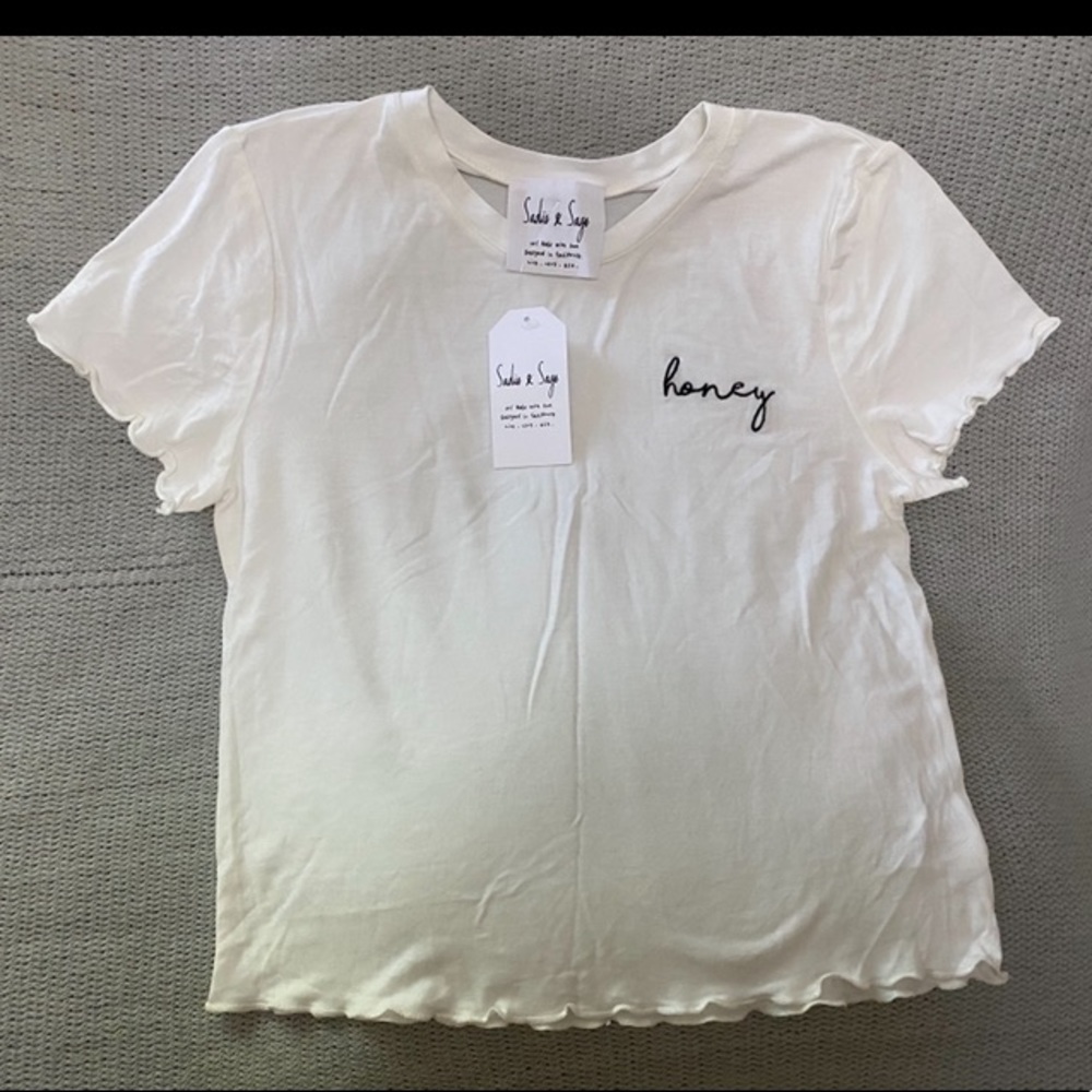 Sadie and Sage off white “honey” crop top